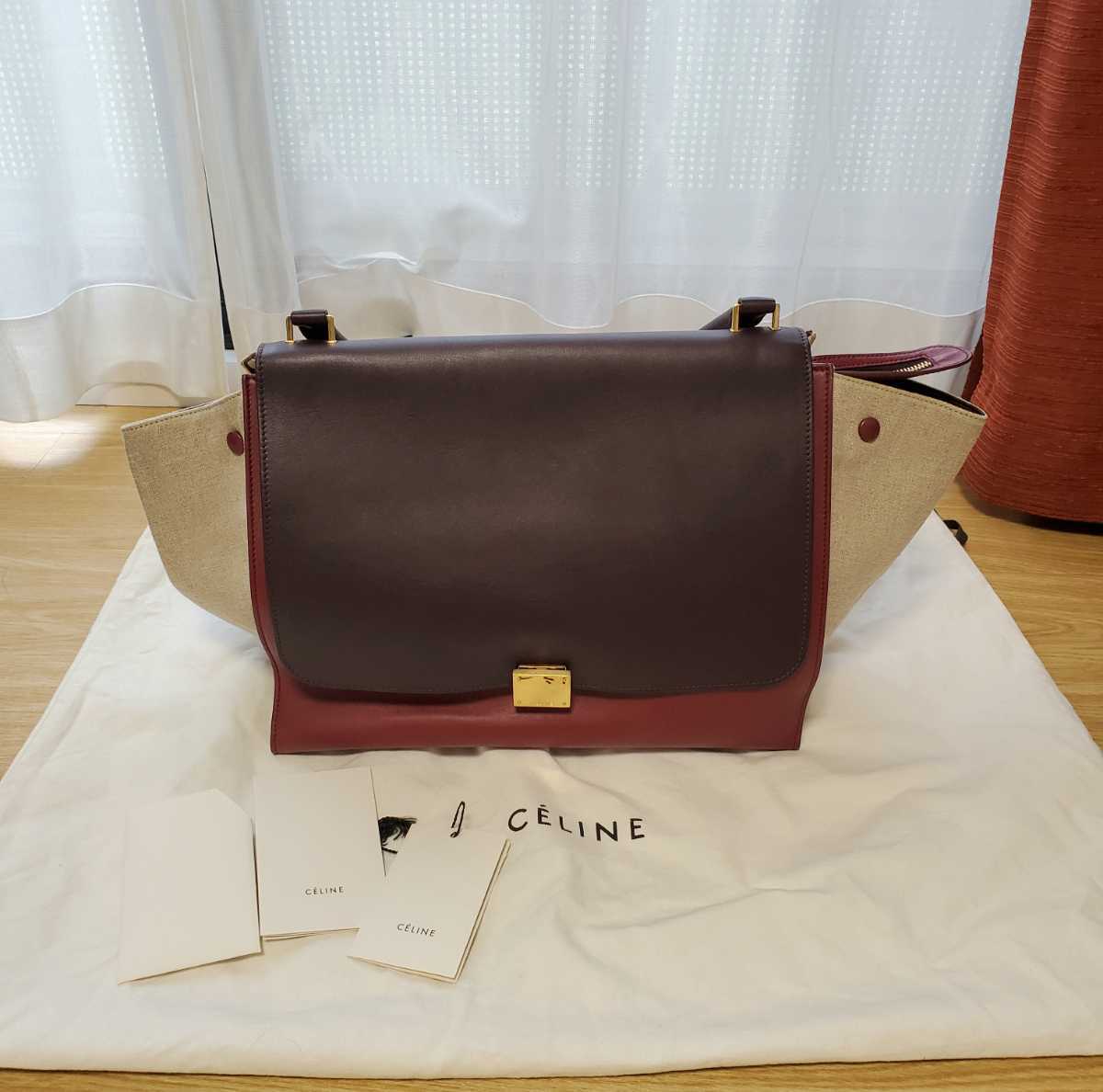 ☆美品☆ CELINE セリーヌ 2way トラペーズ レザー✖️キャンバス-