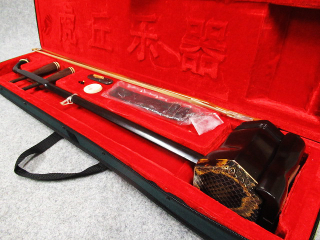 蘇州二胡 ニシキヘビ 蛇皮 老紅木 六角 弓 中国楽器 民族楽器 収納