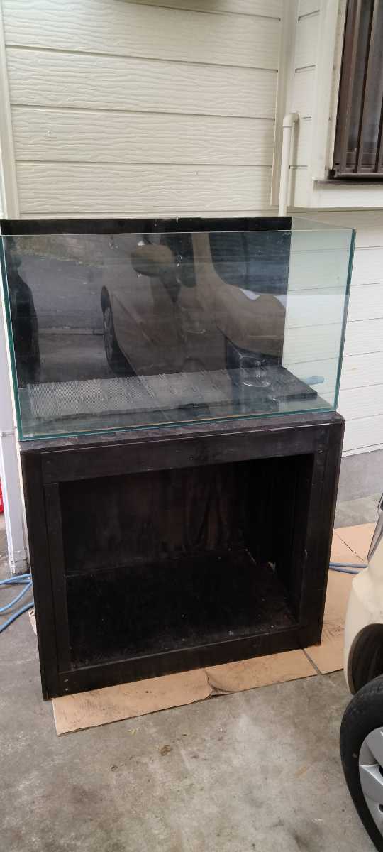 ヤフオク! - 水漏れなし!GEXオールガラス水槽グラステリア900奥行き...