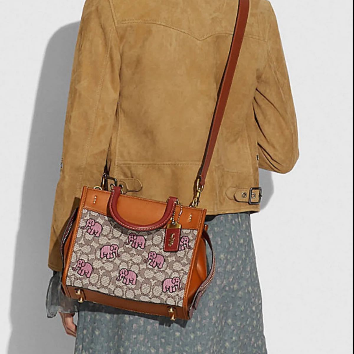 コーチCOACH ショルダーバッグ エンブロイダード エレファント