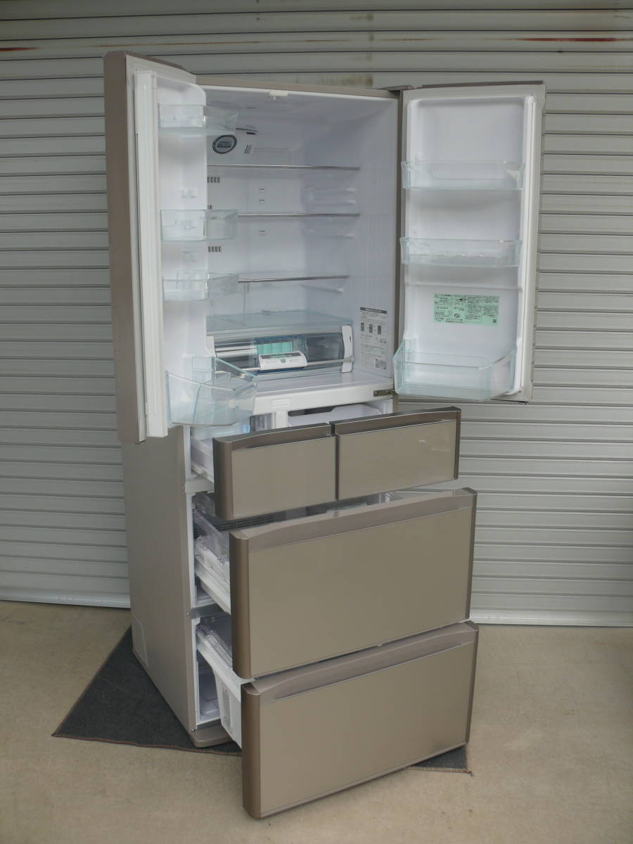 日立 真空チルド 6ドア冷凍冷蔵庫 R-G4800E(XN) 色/クリスタルシャンパン 475L（冷蔵337L/冷凍138L）2015年製  スリープ野菜 クリスタルドア