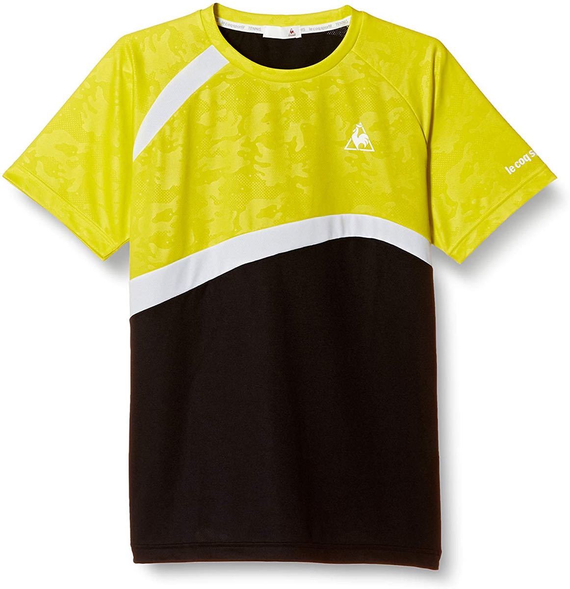 le coq sportif ルコックスポルティフ テニスウェア 半袖Tシャツ イエロー(黄) QTMQJA11 メンズL 新品