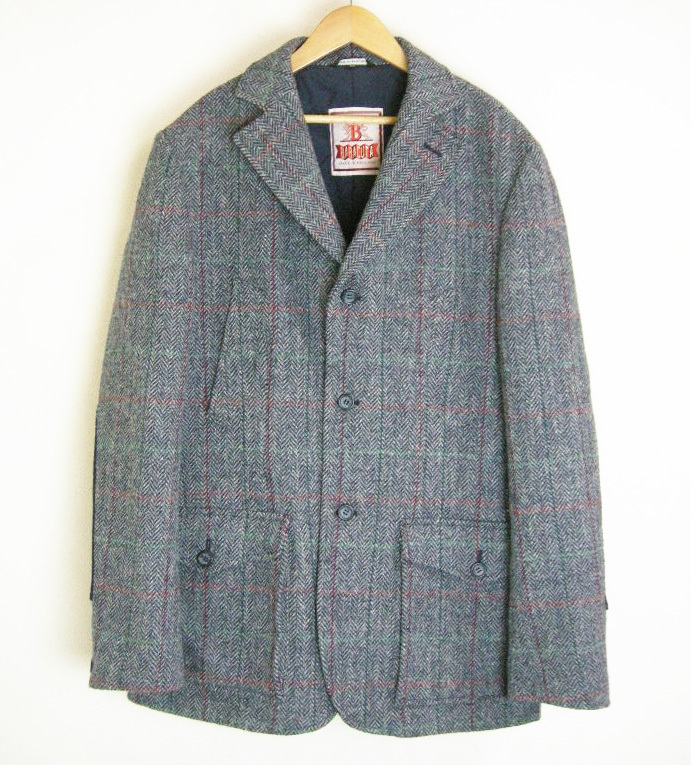 卸売 / Tweed【バラクータ Harris / ■BARACUTA ハリスツイード】グレー 赤緑 42■ ジャケット ツイード 中綿入り 男性用 卸売 / Tweed【バラクータ Harris / ■BARACUTA ハリスツイード】グレー 赤緑 42■ ジャケット ツイード 中綿入り 男性用