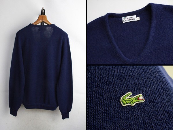 1990年代 ラコステ Vネック セーター【L】メンズ男性レディースヴィンテージビンテージ LACOSTE コモリ comoli 中古 古着 アメカジ_画像2