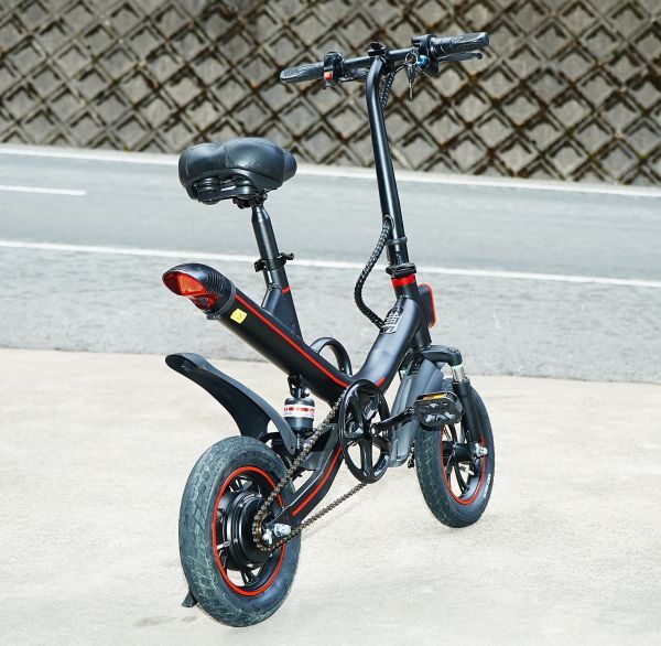  electric bike function installing! compact folding type electric bike 12 -inch model! rom and rear (before and after) disk brake * suspension adoption!!V1 black 