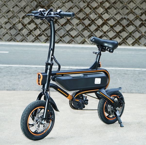  electric bike function installing! compact folding type. electric bike 12 -inch! rom and rear (before and after) disk brake * auto cruise function installing!V2 black 