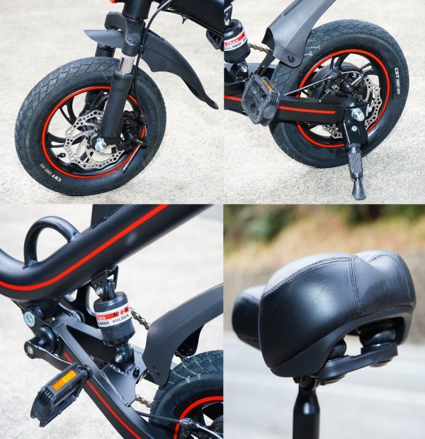  electric bike function installing! compact folding type electric bike 12 -inch model! rom and rear (before and after) disk brake * suspension adoption!!V1 black 