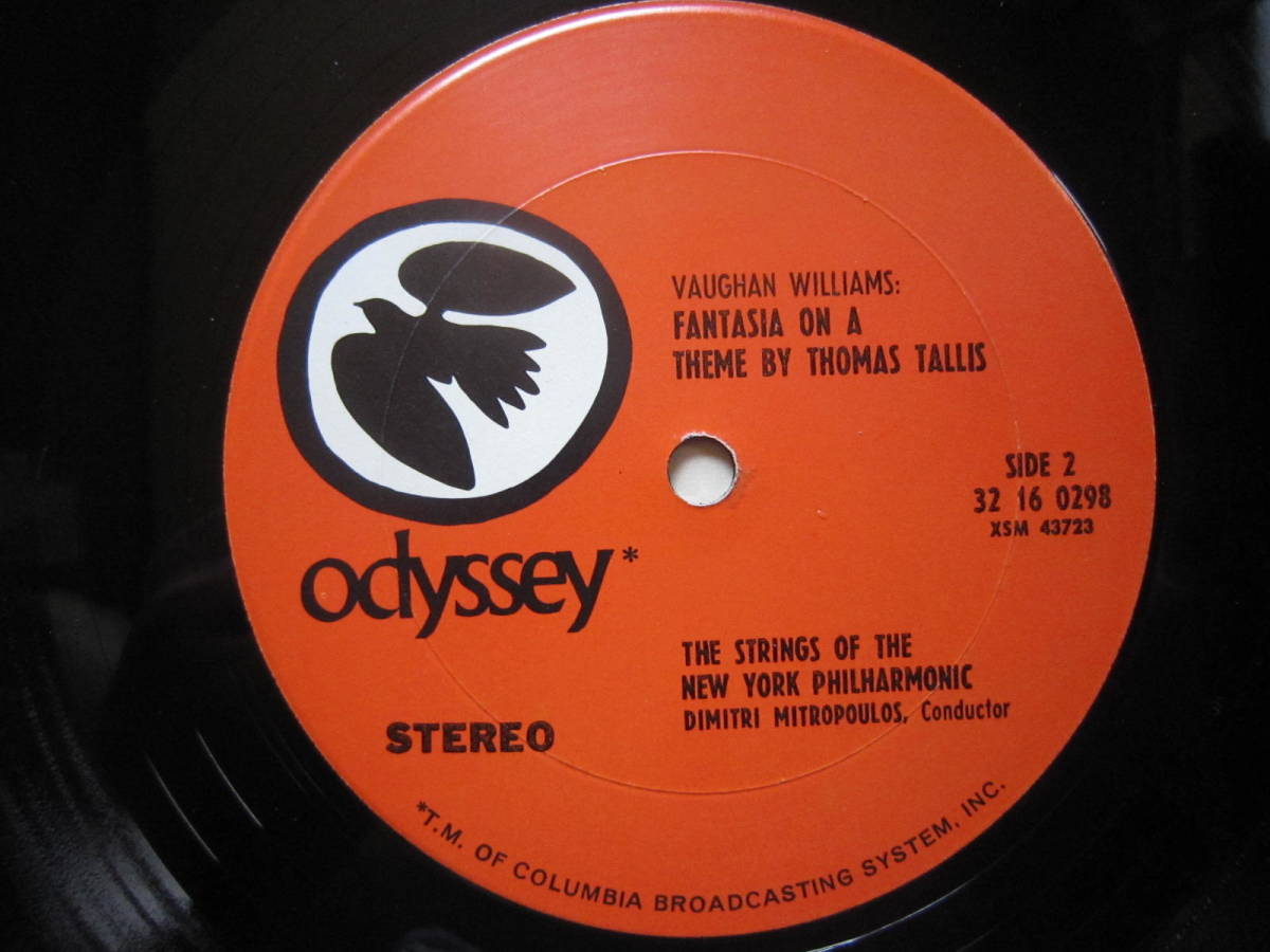 ■SCHOENBERG　Transfigured　Night・Vaughan　Williams　Fantasia　On　A　Theme　By　Thomas　Tallis　Mitropoulos　US盤LPレコード_画像4