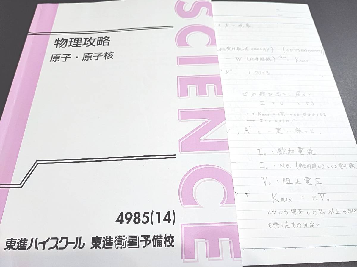 東進 苑田先生 物理攻略 原子・原子核 テキスト・板書ノート 河合塾