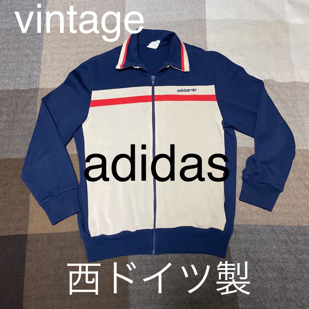 70s80s アディダス adidas 襟付き トラックジャケット ジャージ M-