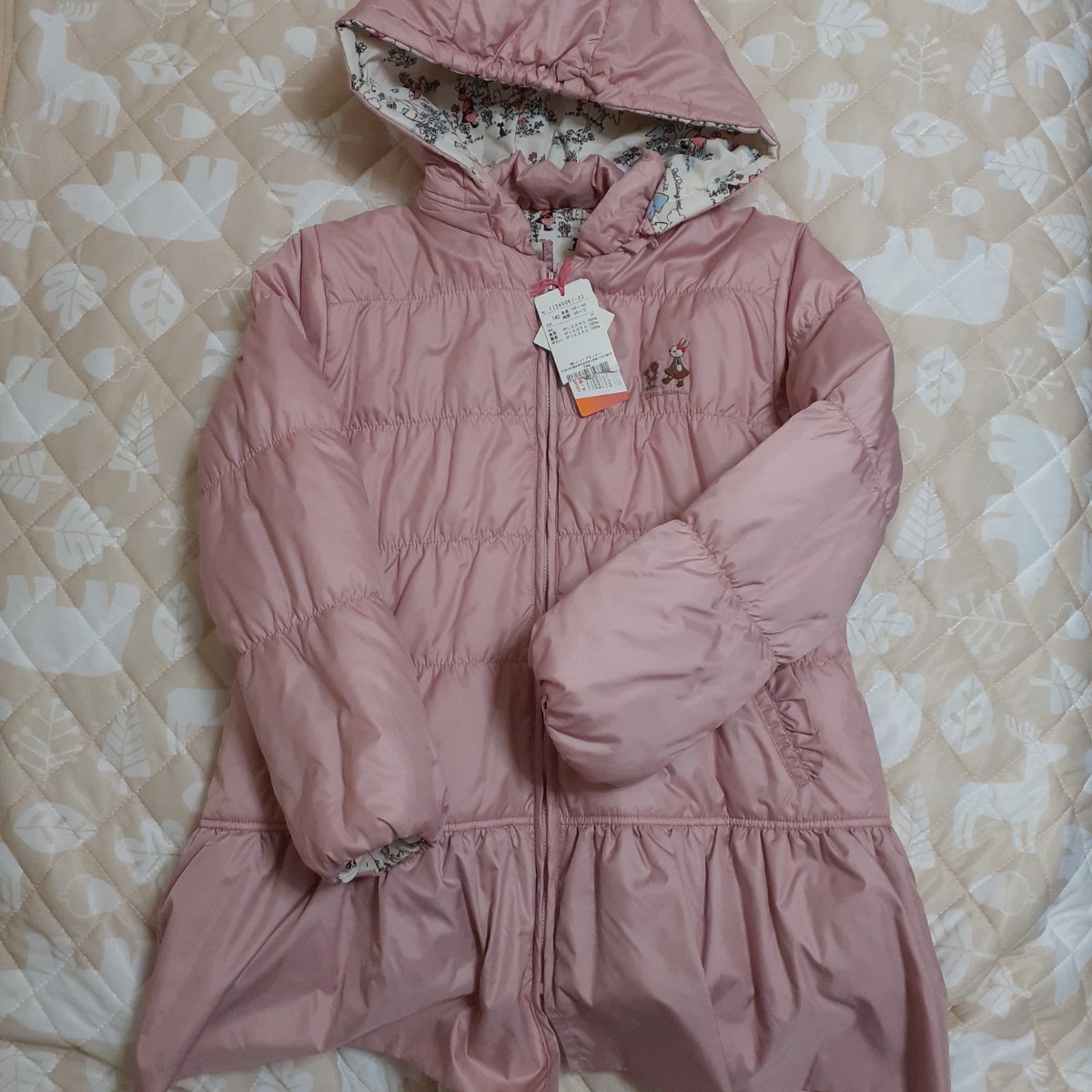 新品!KP 赤ずきんみみちゃん リバーシブル 中綿コート 140 子ども服