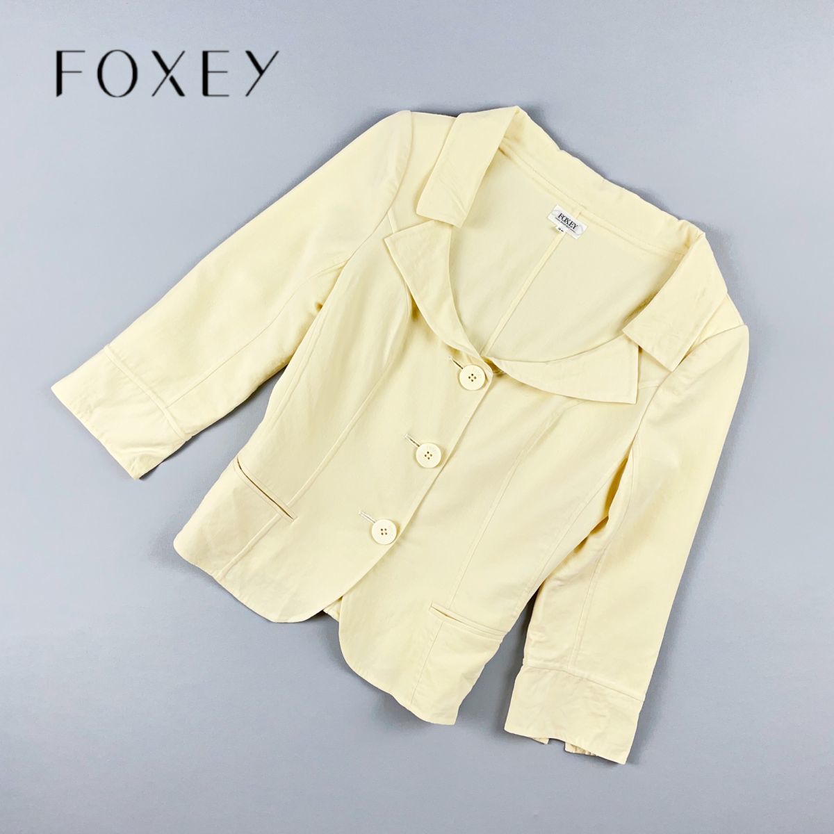 美品 FOXEY フォクシー 七分袖 セレモニージャケット レディース