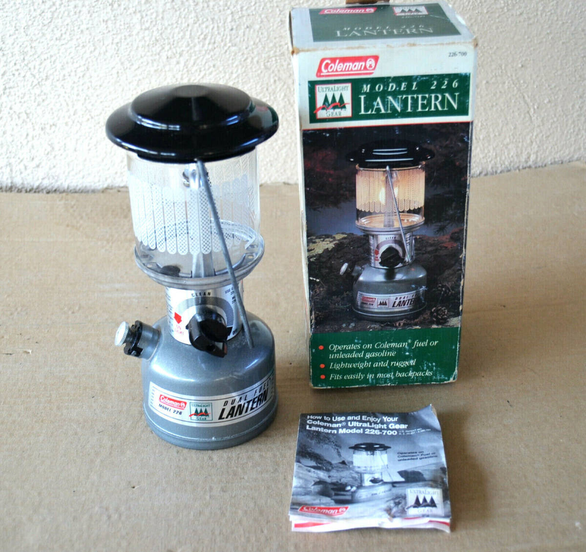 Coleman 226 Ultra Light Lantern Dual Fuel 01/93 Vintage Ultralight 海外 即決