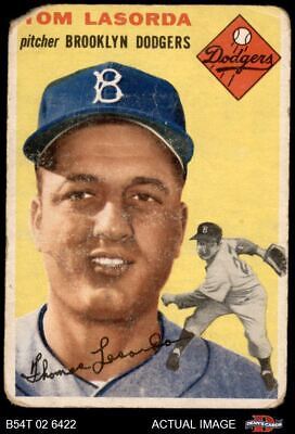1954 Topps #132 Tommy Lasorda Dodgers AUTHENTIC B54T 02 6422 海外 即決