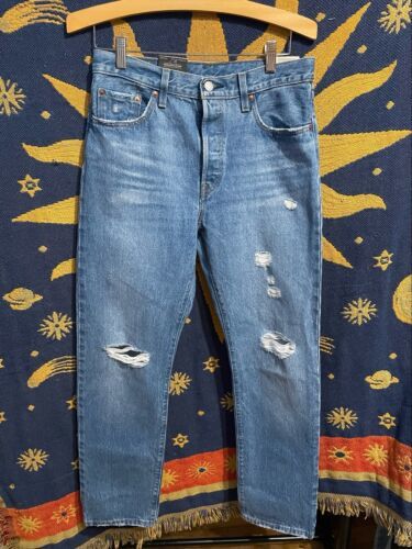 NWT Levi’s 501 Straight Leg Distressed Jeans MSRP $108 Sz 29 x 30 海外 即決