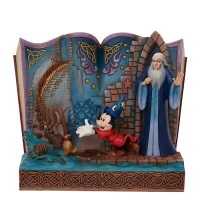 Jim Shore Disney Traditions Sorcerer Mickey Story Book Figurine 6010883 海外 即決