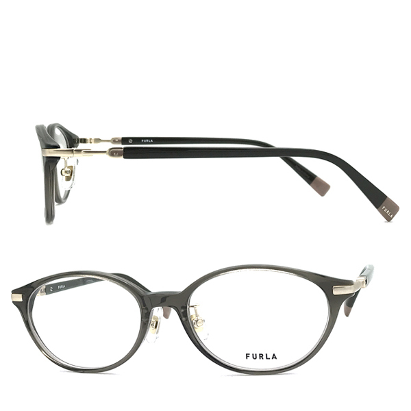 FURLA Furla glasses frame brand clear charcoal gray glasses frame glasses VFU-614J-06VP