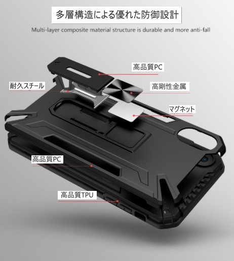 (P22) iPhone12 スマホケース カバー 耐衝撃 レンズ保護 スライド カメラ 落下 傷防止 軽量 レッド アイフォン 5_画像3