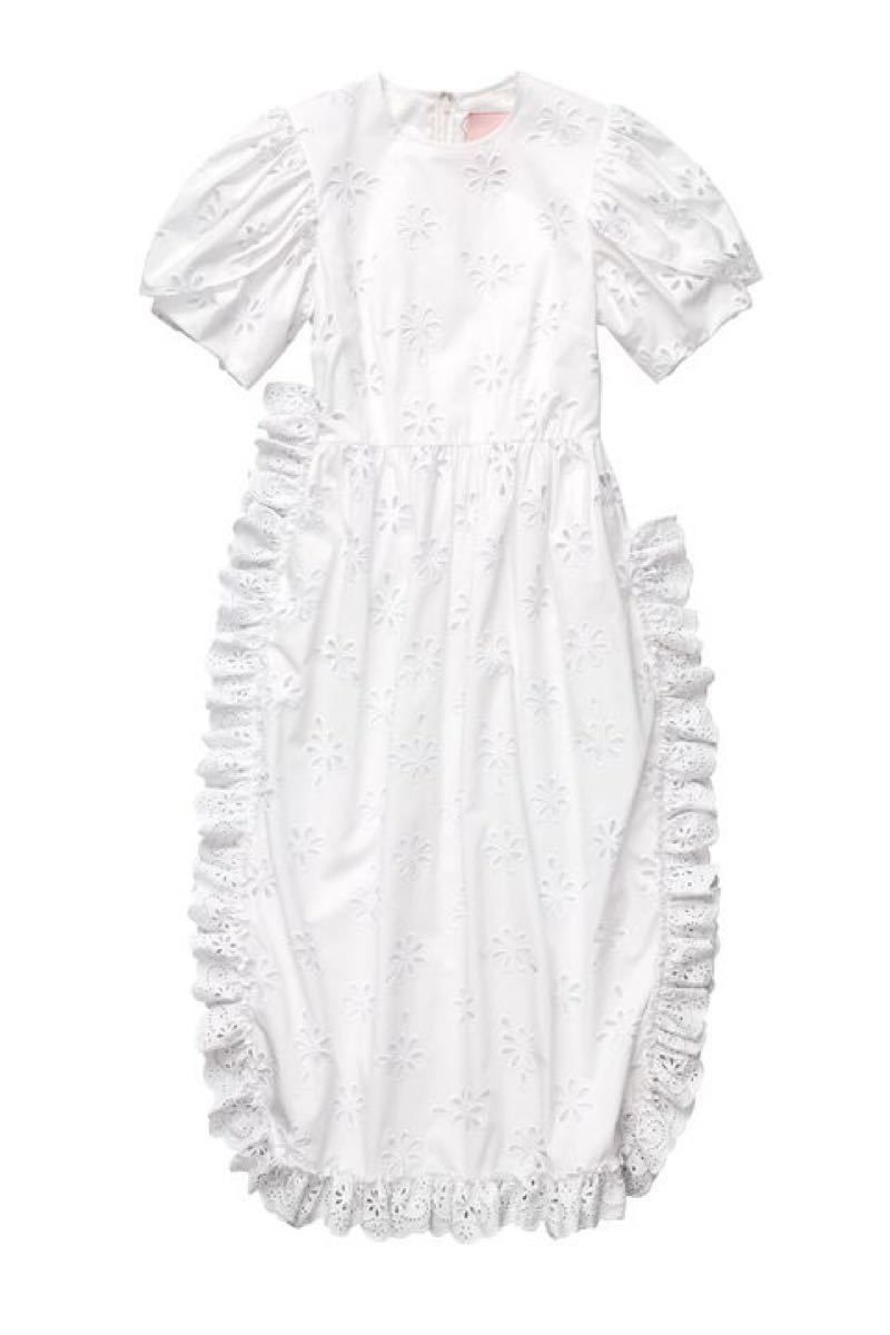H&M Simone Rocha シモーネロシャ イギリス刺繍ドレス ワンピース ホワイト 白 レース 花柄 刺繍 フリル