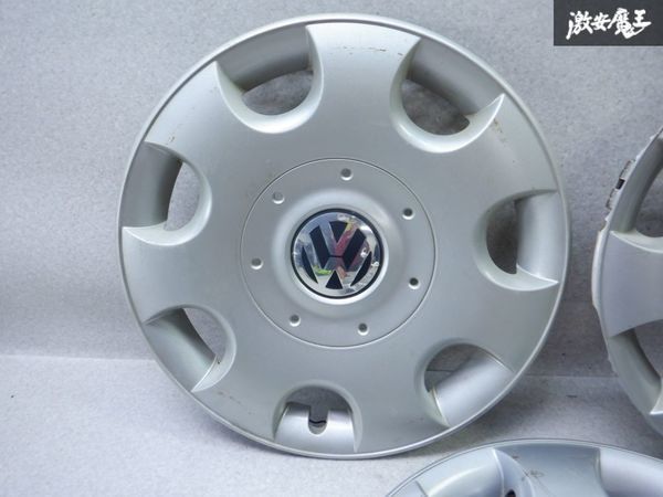 VW 純正 16インチ スチール用 ホイールキャップ 3枚 セット ホイールカバー 補修 スペア 1T0 601 147 B 棚2G12