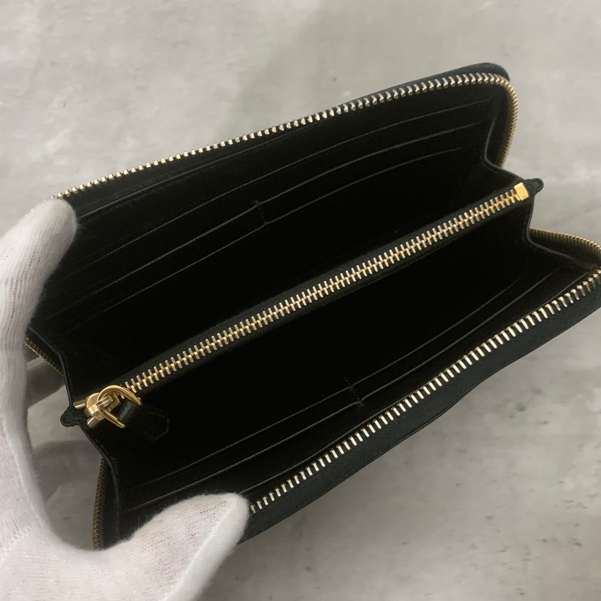 付属品完備・美品》プラダ 長財布 ラウンドファスナー サフィアーノ