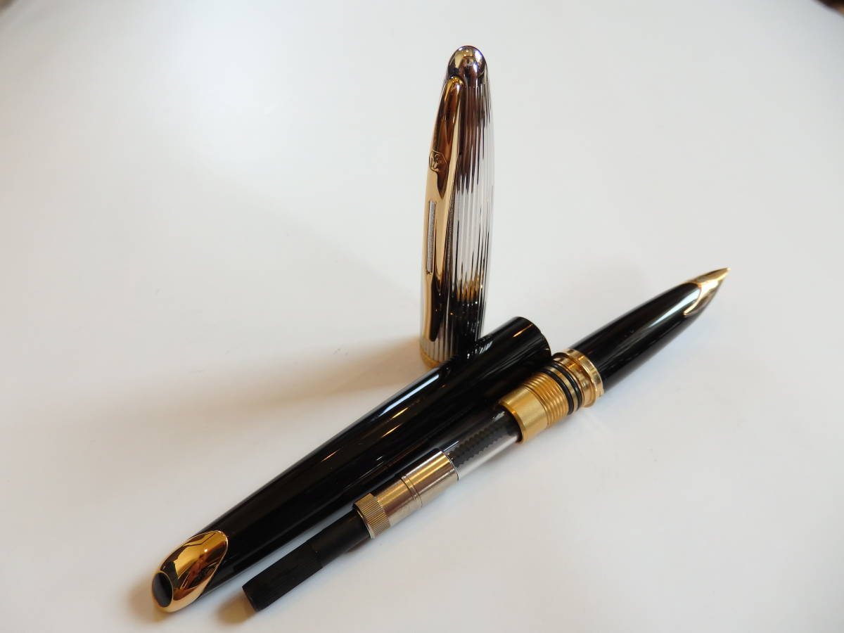 *[ postage 210 jpy ~][ beautiful goods ] Waterman Curren Deluxe pen .:18K750 solid Gold M
