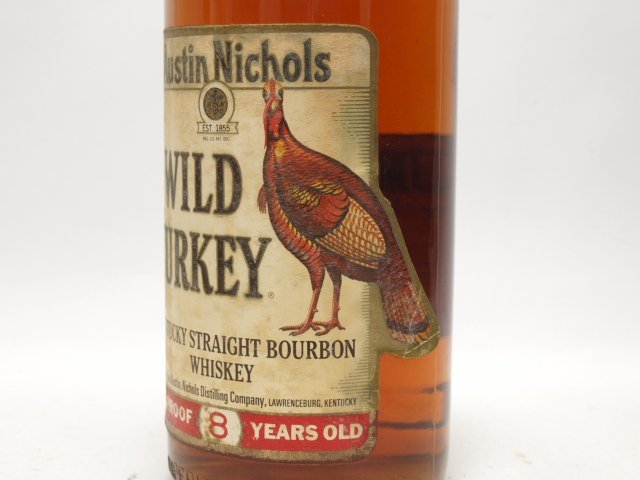 WILD TURKEY ワイルドターキー 8年 旧ボトル 正面ラベル 1英 WILD TURKEY ワイルドターキー 8年 旧ボトル 正面ラベル 1英