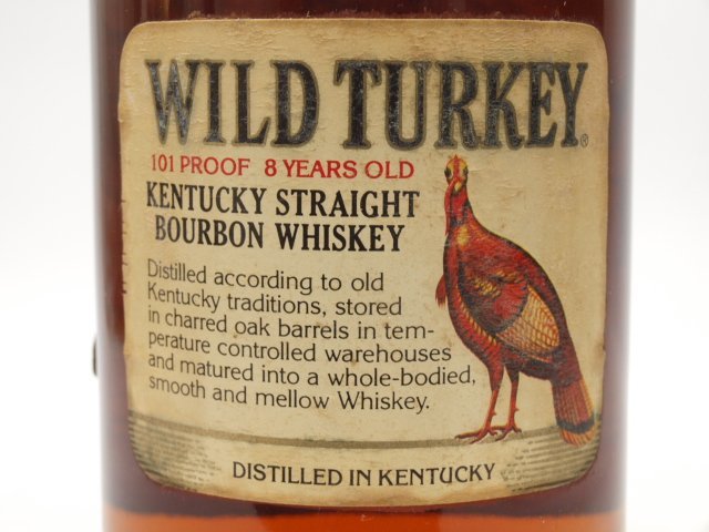 WILD TURKEY ワイルドターキー 8年 旧ボトル 正面ラベル 1英 WILD TURKEY ワイルドターキー 8年 旧ボトル 正面ラベル 1英