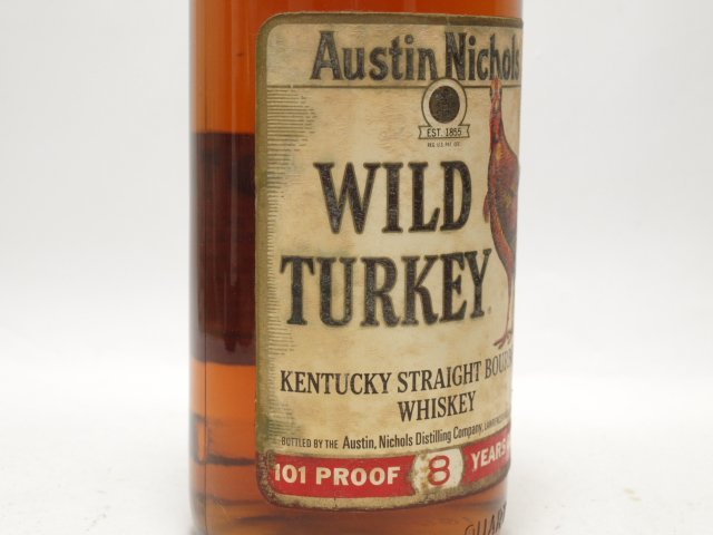 WILD TURKEY ワイルドターキー 8年 旧ボトル 正面ラベル 1英 WILD TURKEY ワイルドターキー 8年 旧ボトル 正面ラベル 1英
