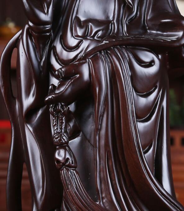 極上の木彫 木彫仏像 仏教美術 精密細工 木彫り 黒檀木 観音菩薩像 