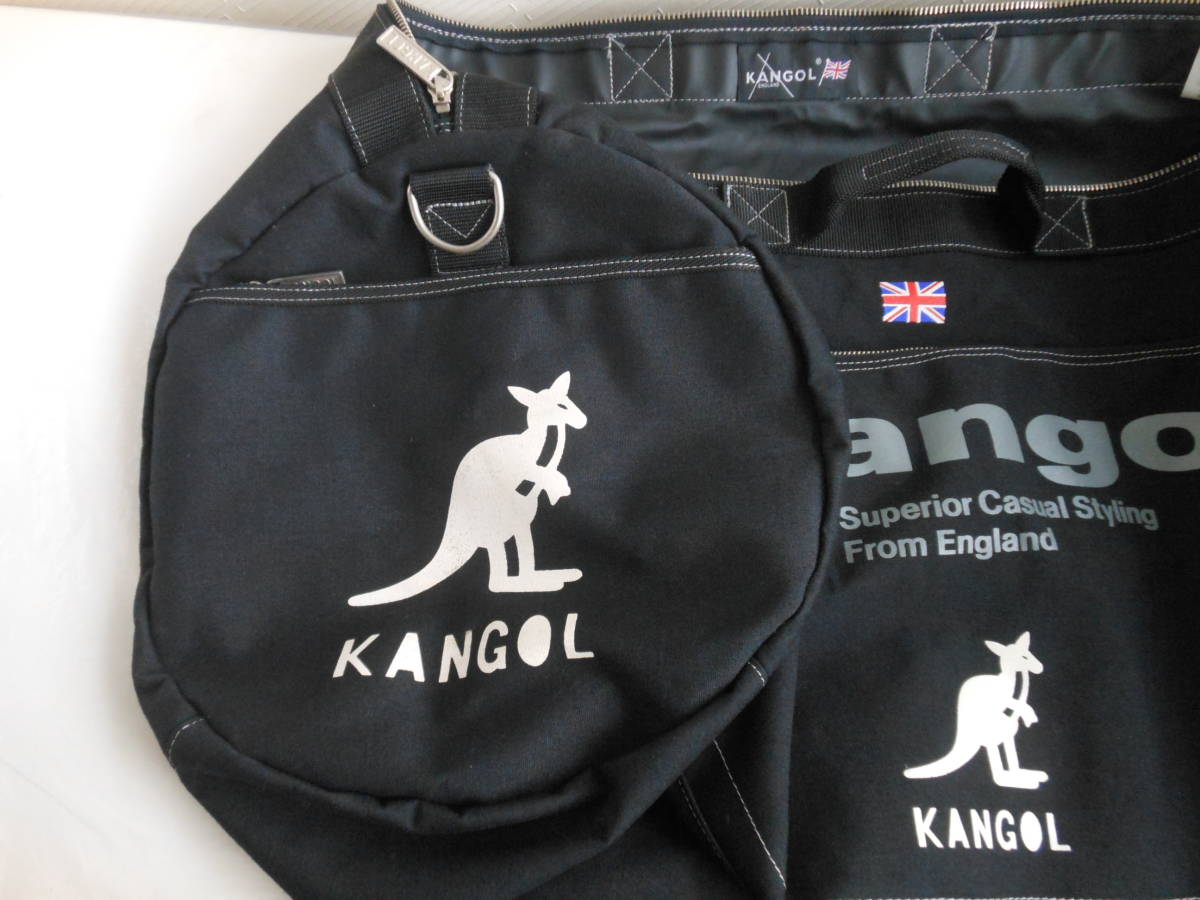  прекрасный товар KANGOL Kangol сумка "Boston bag" чёрный сделано в Японии запад часть смешанный ассортимент магазин покупка барабан * сумка на плечо путешествие 