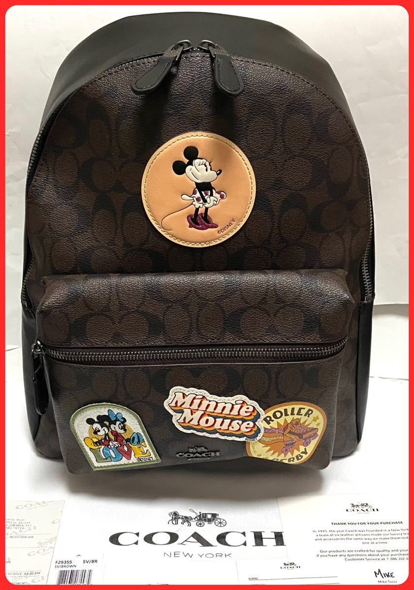 【コラボ】コーチ×ディズニー リュック シグネチャー ブラウン