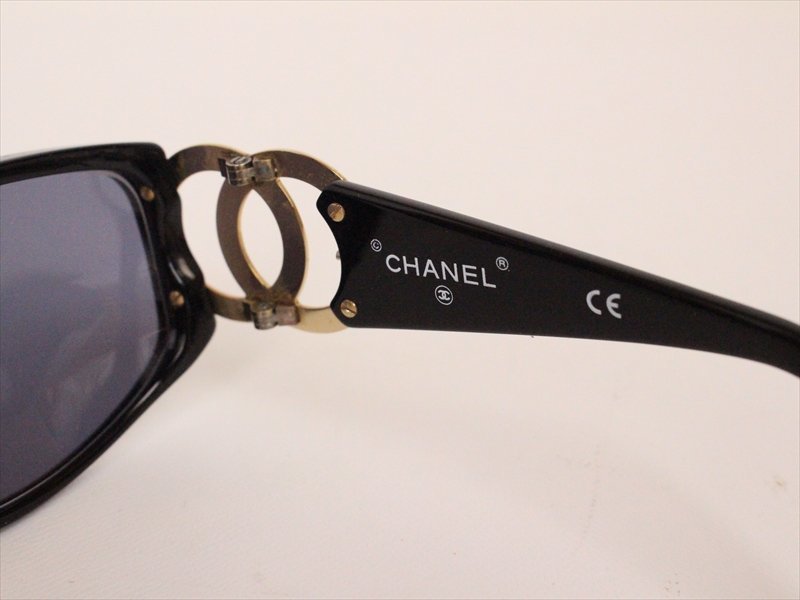 CHANEL【シャネル】スクエア型サングラス☆黒☆CCマーク☆ゴールド金具