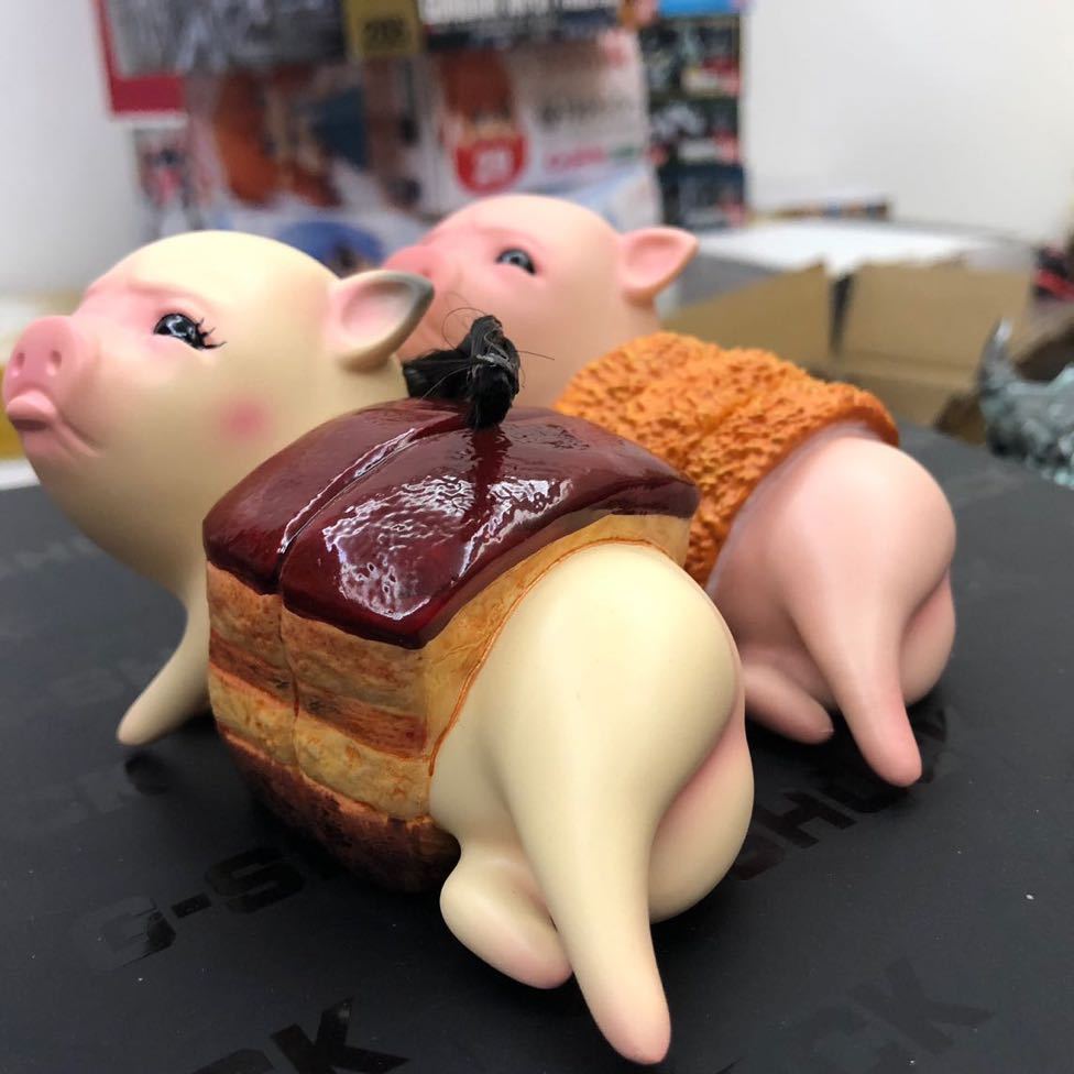 『トンカツ君&ドンドンちゃん』BID TOYS 台湾グルメ KATSU、DUNGDUNG こぶた食堂 フィギュア 正規品 2体セット 新品未開封 正規品 5