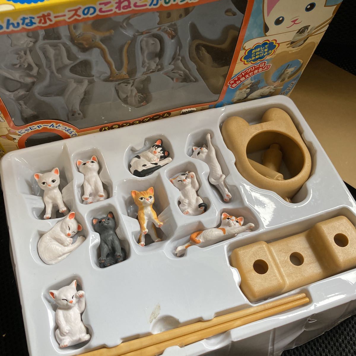 【バランスゲーム・こねこだらけ】猫好き大興奮！エポック社　キャットツリーセット　にゃにゃ〜んとつまんで　EPOC ネコ【22/10 B1】_画像7