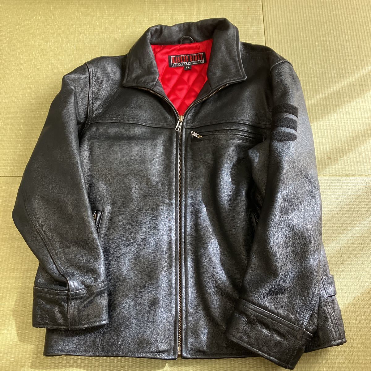 仮面ライダー 立花レーシング 革ジャン/レザージャケット Size:LL MASKED RIDER 500着限定 難あり