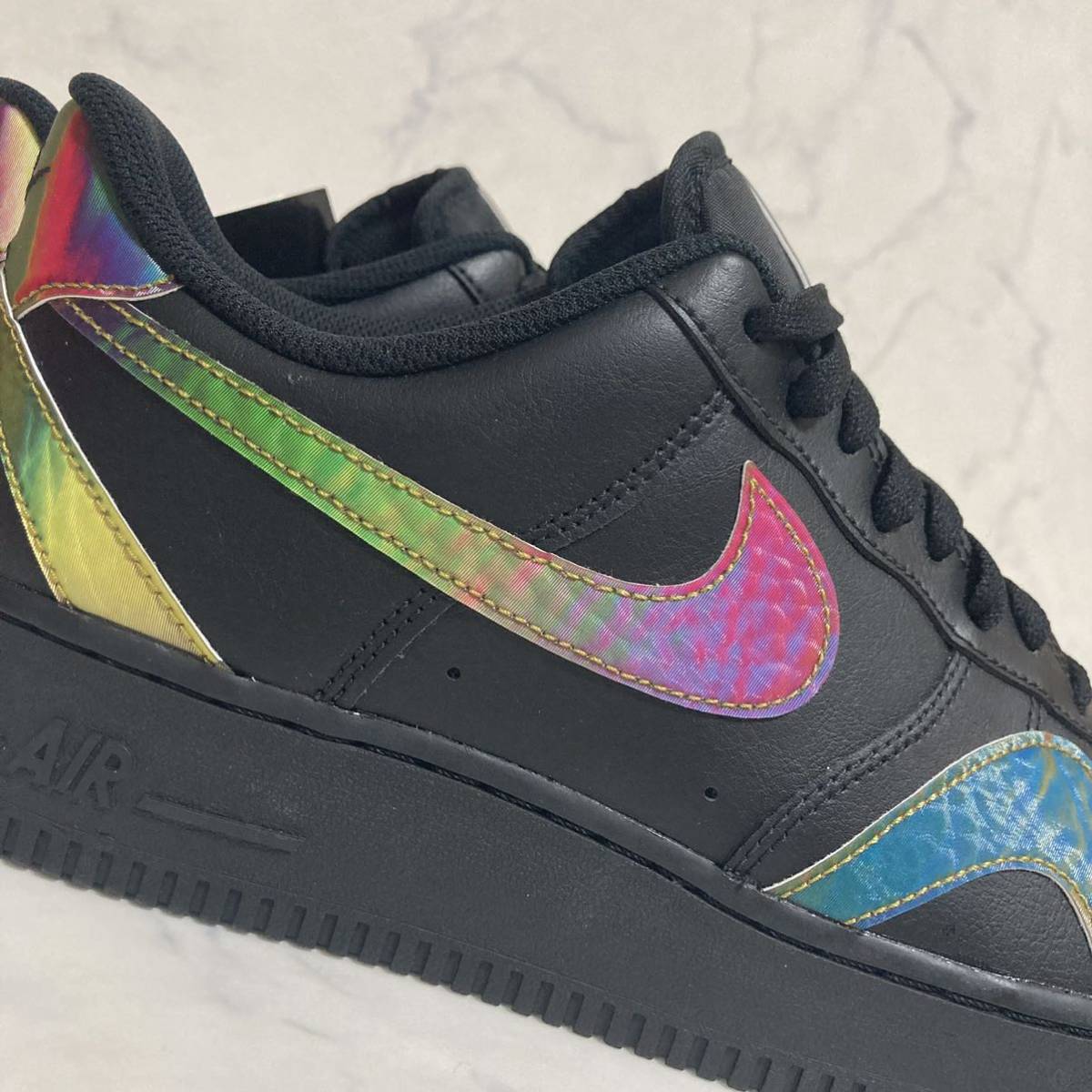 ★送料無料★【新品 タグ付き】28cm Nike Air Force 1 Low Black Multi ナイキ エアフォース 1 ロー ブラック マルチ 黒 ホログラム LV8