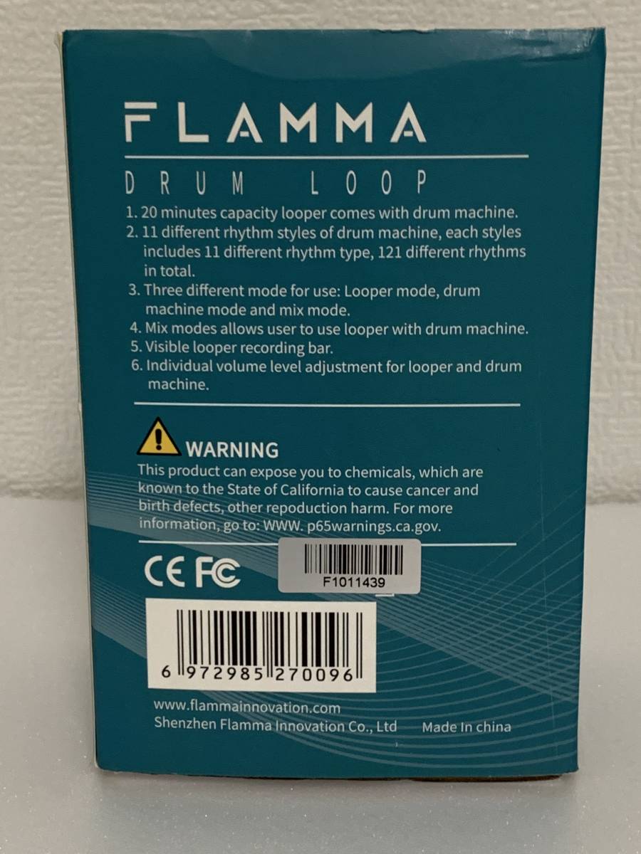 未使用 FLAMMA FS01 ドラム マシン フレーズ ループ ペダル ミックス モード 20分 ルーパー 容量 121 リズム Drum Loop  Pedal