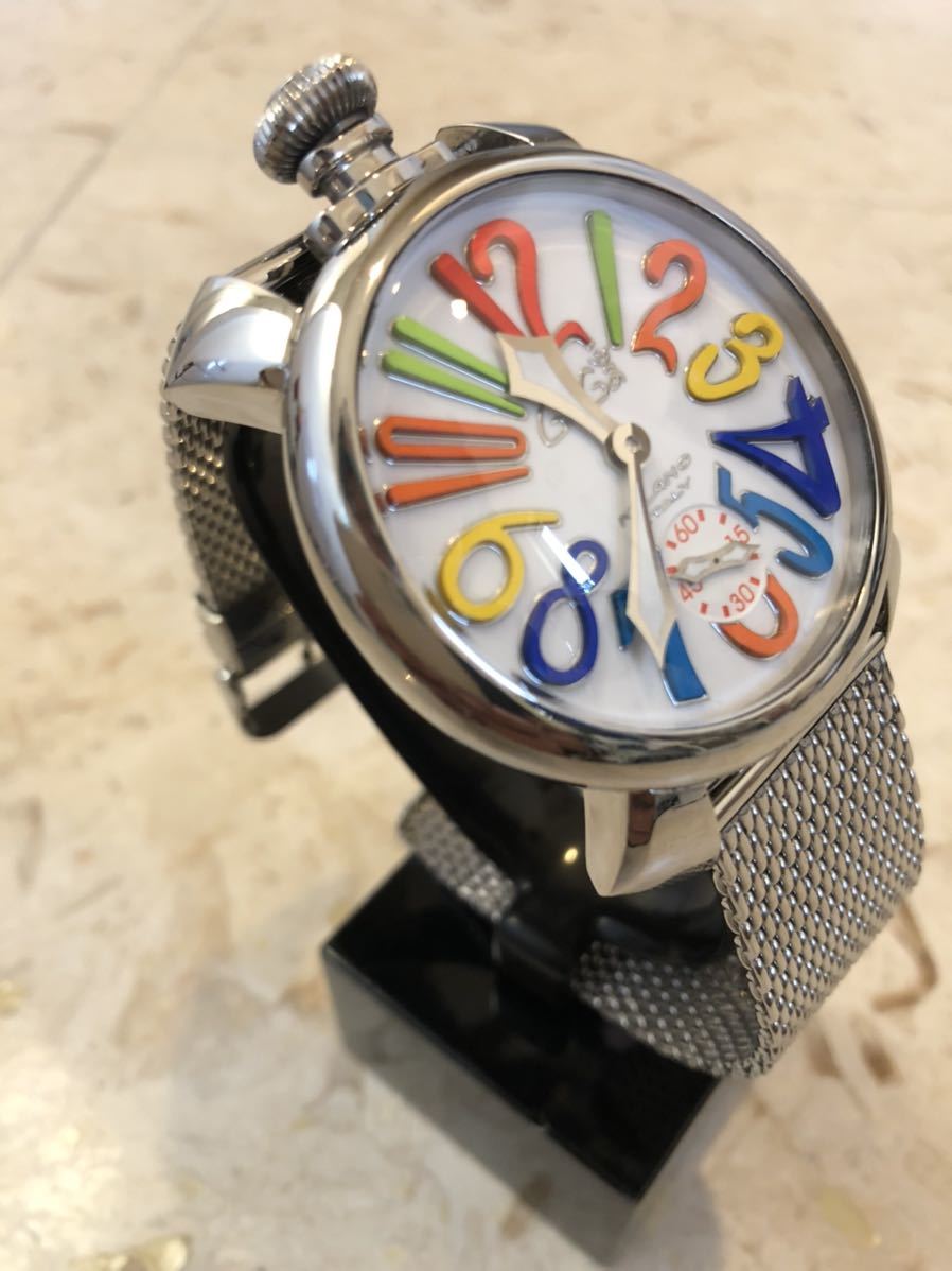 GAGA MILANO ガガミラノ マニュアーレ 48mm シルバー マルチカラー 手
