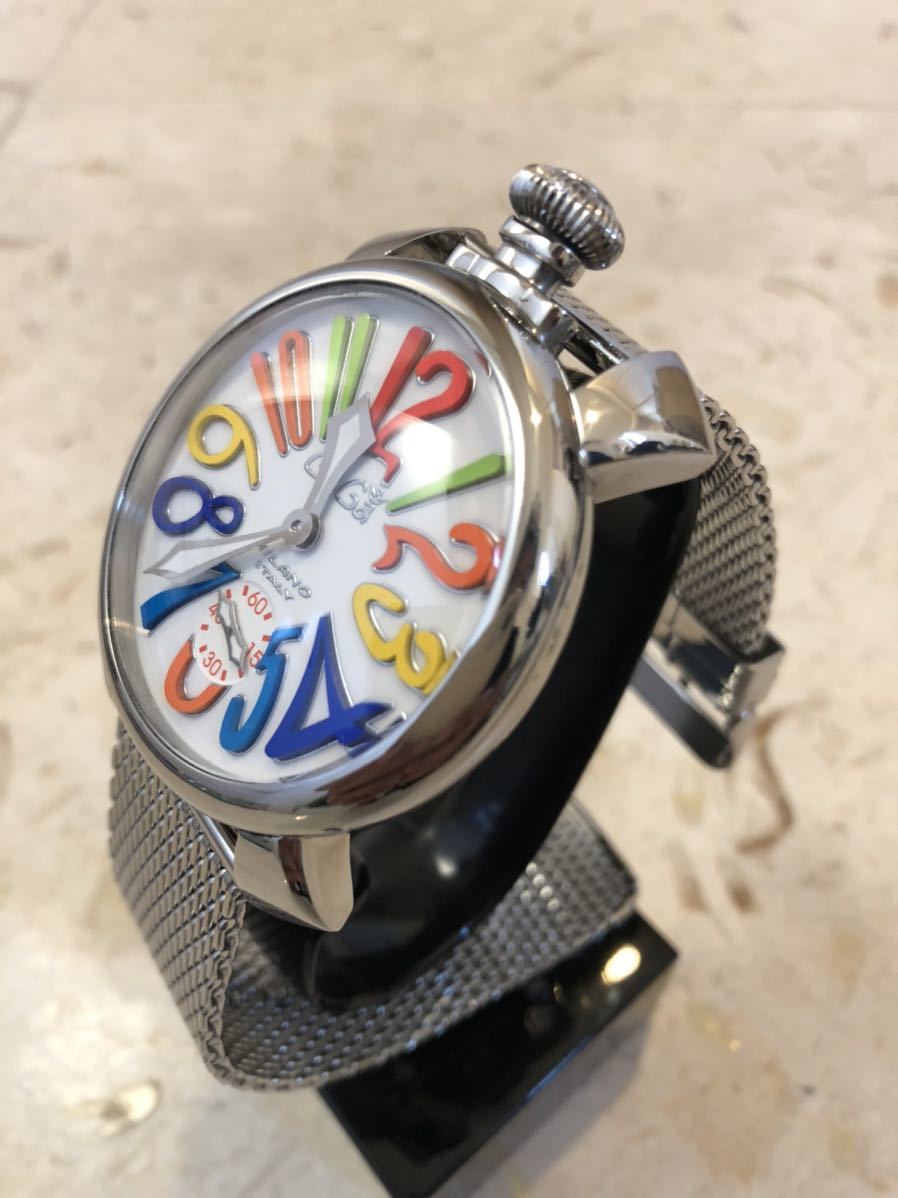 GAGA MILANO ガガミラノ マニュアーレ 48mm シルバー マルチカラー 手