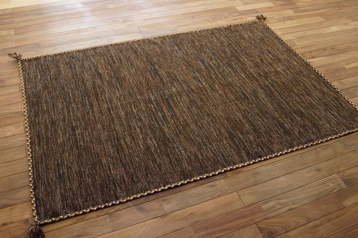 [送料込み] 新品未使用 インド キリム ラグマット 絨毯 カーペット 多色他サイズ有り ブラウン 130×190 15畳 おしゃれ リビング 寝室_画像2