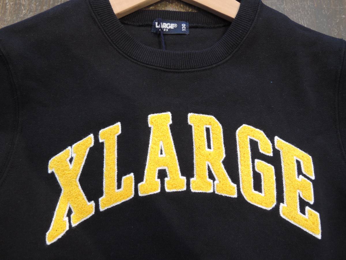 X-LARGE XLarge Kids SaGa la нашивка Logo вырез лодочкой тренировочный 130 черный новейший популярный товар включая доставку 