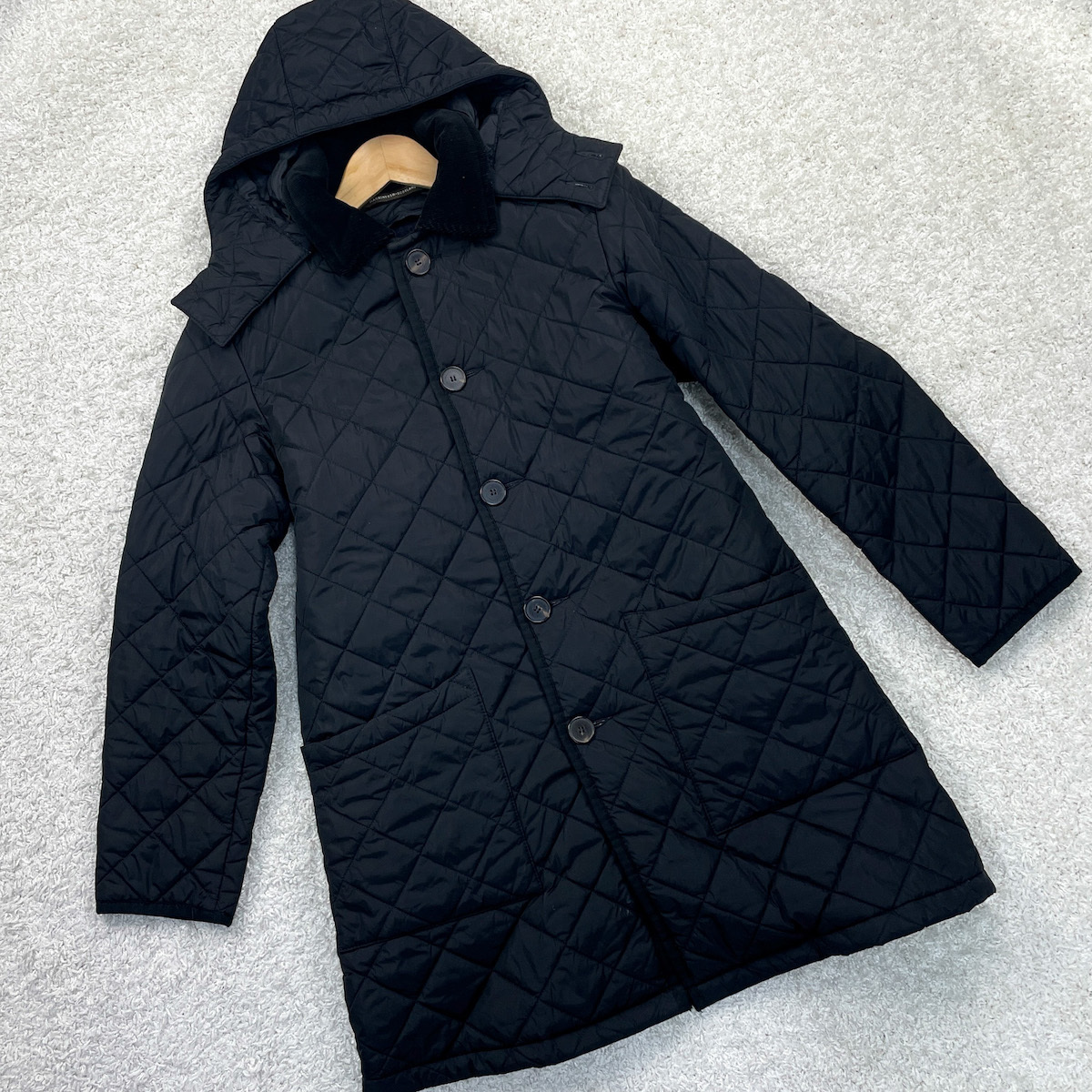 【MACKINTOSH】秋冬の定番コーデ ナイロン キルティングコート ジャケット ブルゾン ライナー付き ブラック/黒 40 L相当 マッキントッシュ