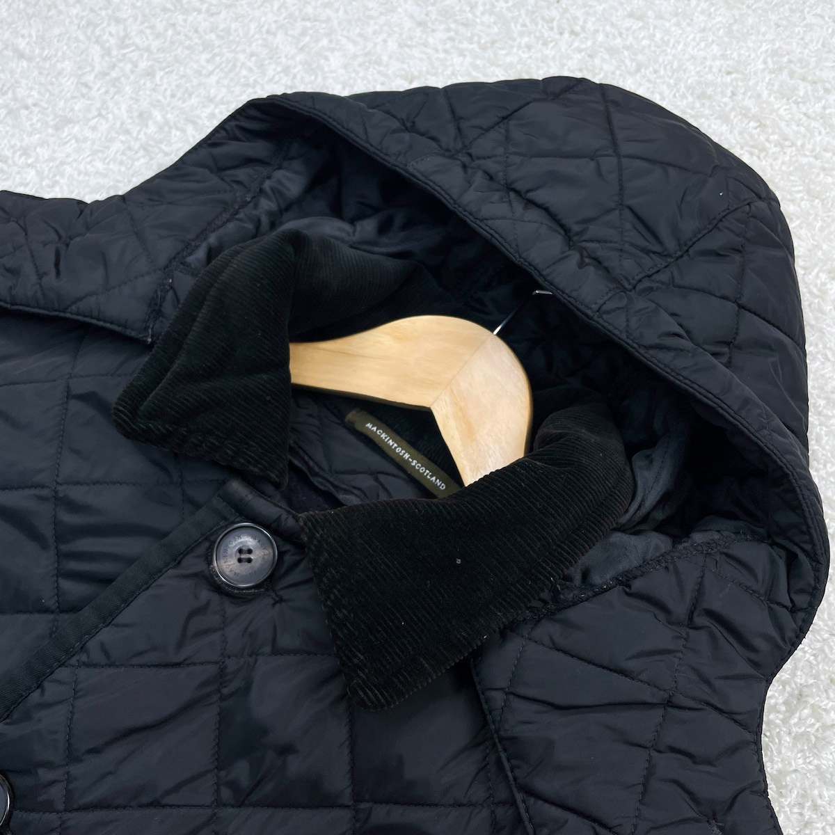 【MACKINTOSH】秋冬の定番コーデ ナイロン キルティングコート ジャケット ブルゾン ライナー付き ブラック/黒 40 L相当 マッキントッシュ