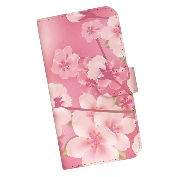 Xperia Ace III SO-53C/SOG08/A203SO　スマホケース 手帳型 プリントケース 桜 花柄 ピンク_画像1