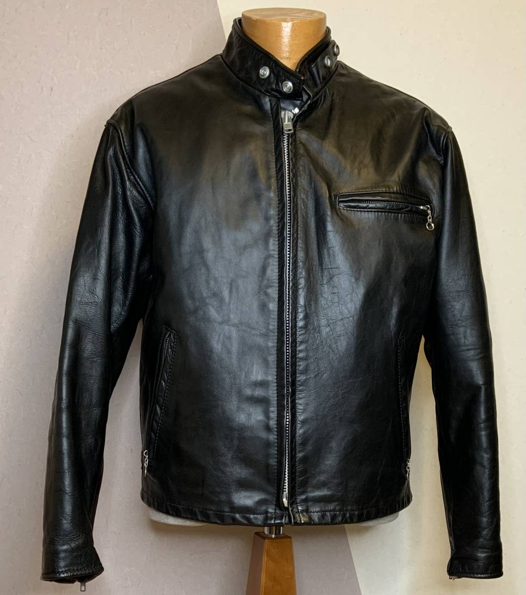②【42】schott 641 ライナー付 米国製 黒◇シングルライダース