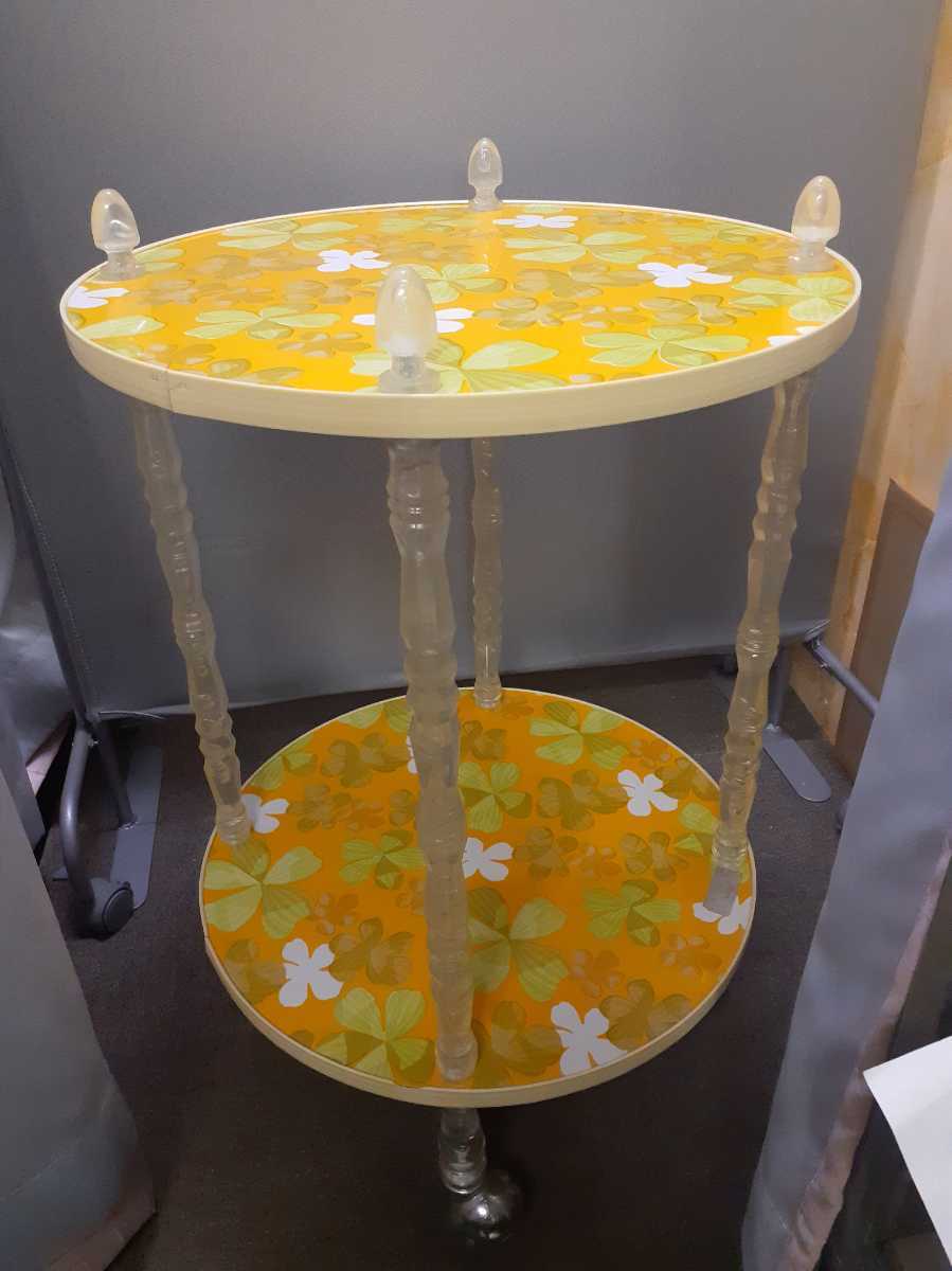 ヤフオク! - 昭和レトロポップ 花柄 キッチンワゴン キャスター付き ア...