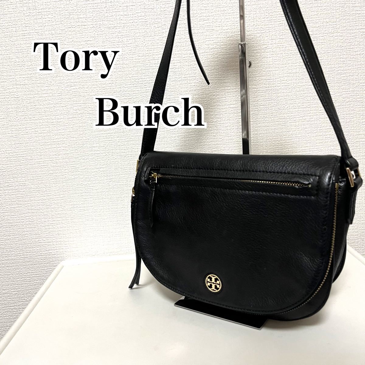 美品】Tory Burch トリーバーチ ショルダーバッグ ブラック レザー-