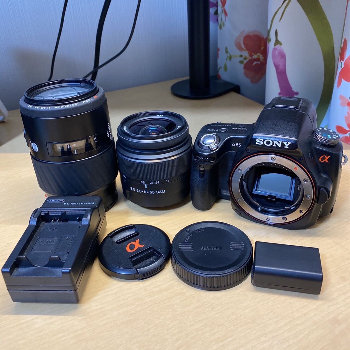 SONY α55 SLT-A55V ダブルズームレンズキット+単焦点レンズ | axentit