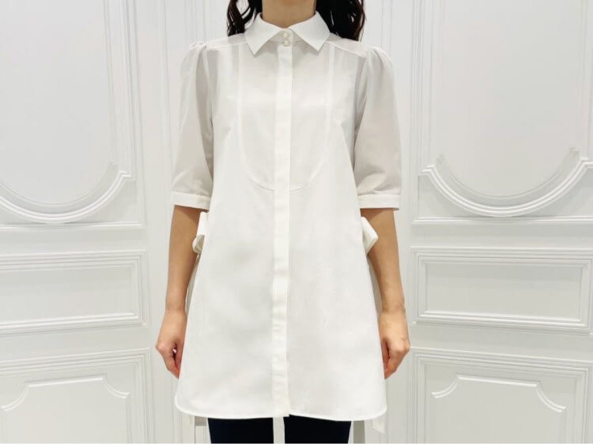 美品♡Aveniretoile サイドリボンロングブラウス♡ホワイト-